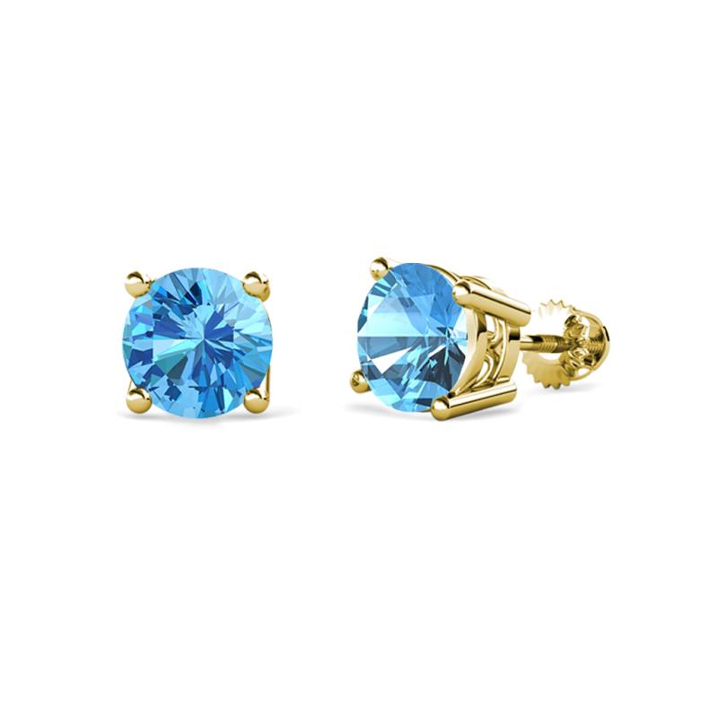 Alina Blue Topaz (5.5mm) Solitaire Stud Earrings 