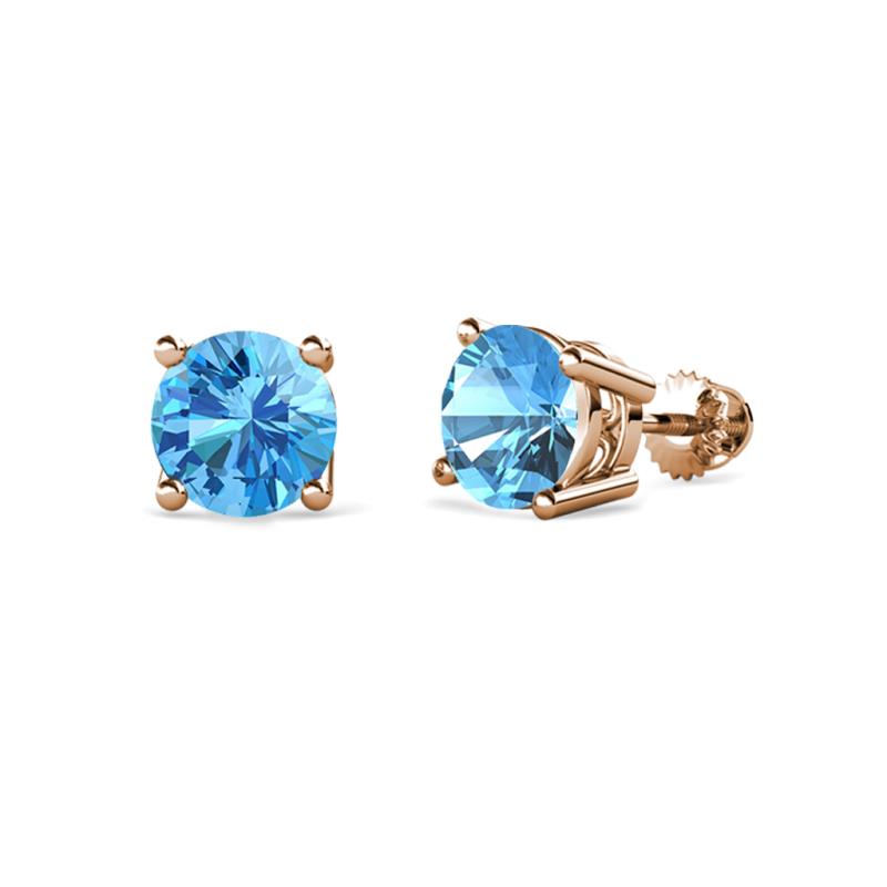 Alina Blue Topaz (5.5mm) Solitaire Stud Earrings 