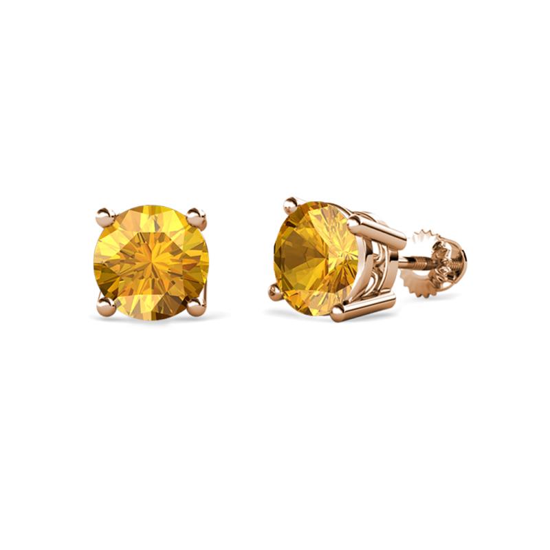 Alina Citrine (5.5mm) Solitaire Stud Earrings 
