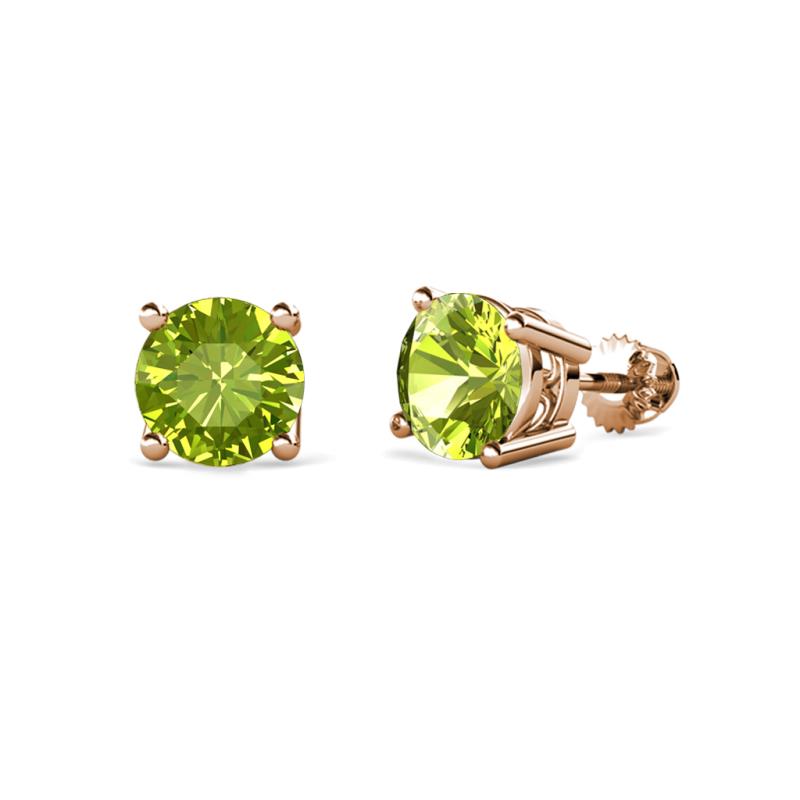 Alina Peridot (5.5mm) Solitaire Stud Earrings 