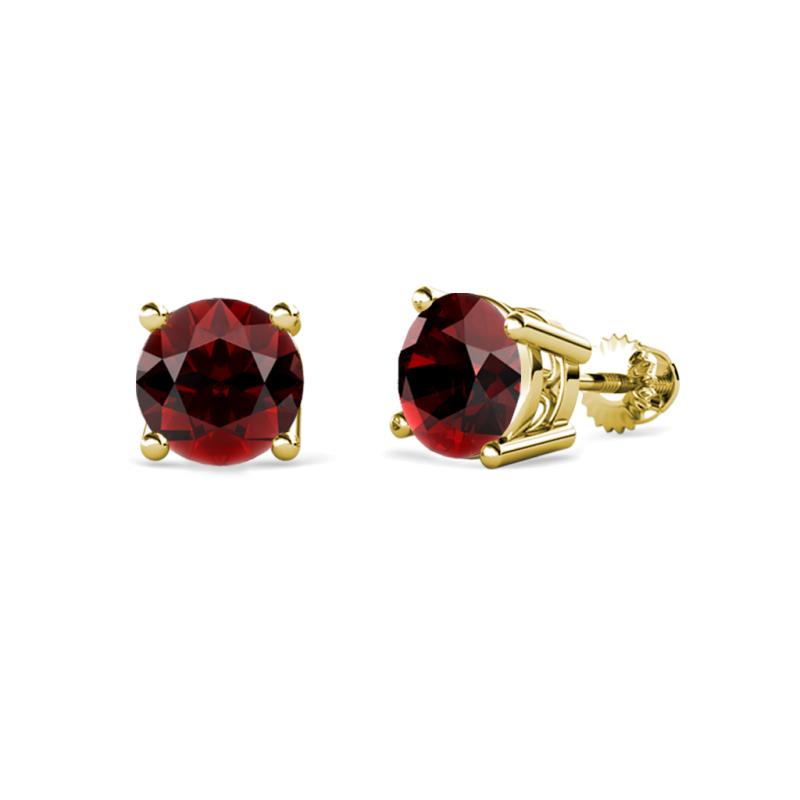 Alina Red Garnet (5.5mm) Solitaire Stud Earrings 