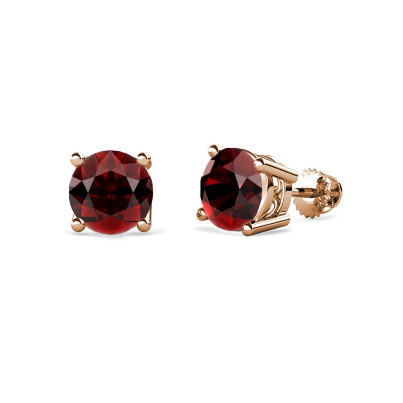 Alina Red Garnet (5.5mm) Solitaire Stud Earrings 
