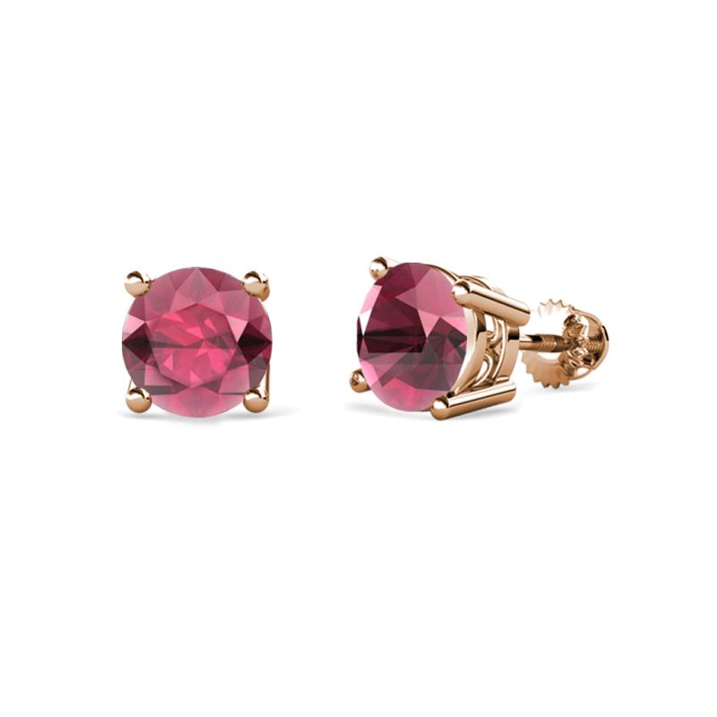 Alina Rhodolite Garnet (5.5mm) Solitaire Stud Earrings 