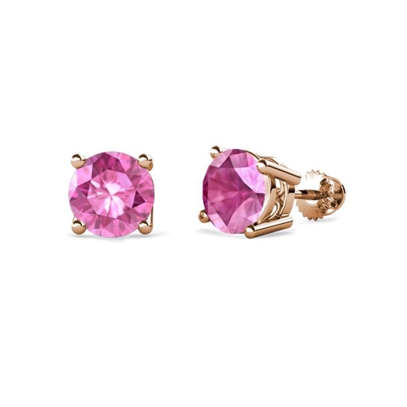 Alina Pink Sapphire (5.5mm) Solitaire Stud Earrings 
