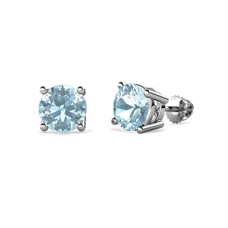 Alina Aquamarine (5.5mm) Solitaire Stud Earrings 