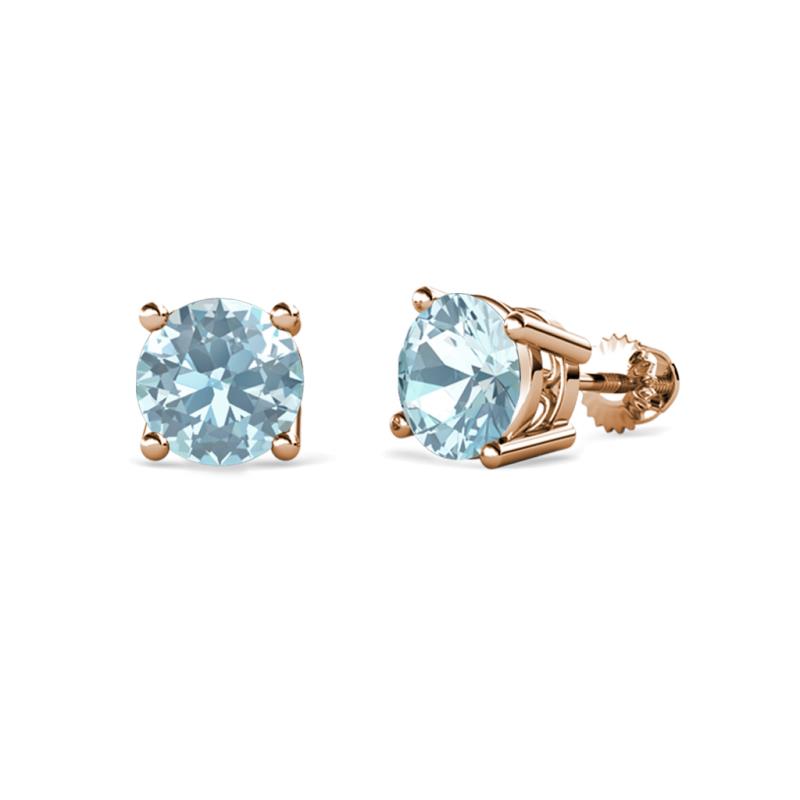 Alina Aquamarine (5.5mm) Solitaire Stud Earrings 