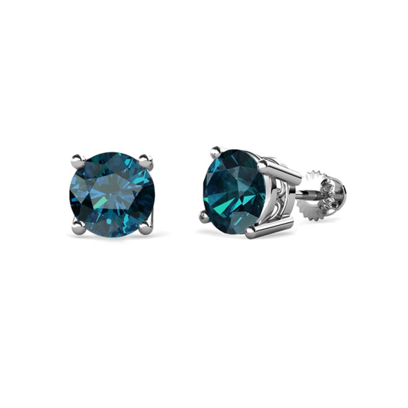 Alina Blue Diamond (5.5mm) Solitaire Stud Earrings 