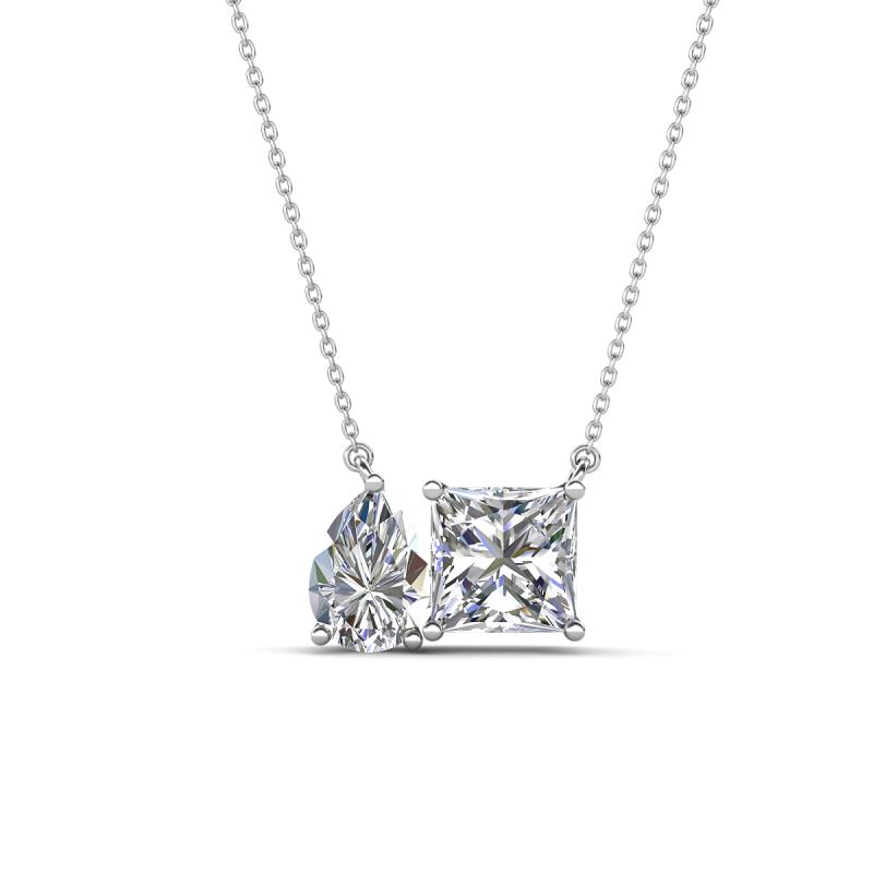 Zara 2.00 ctw IGI Certified Pear and Princess Shape Lab Grown Diamond Toi Et Moi Women Pendant Necklace 
