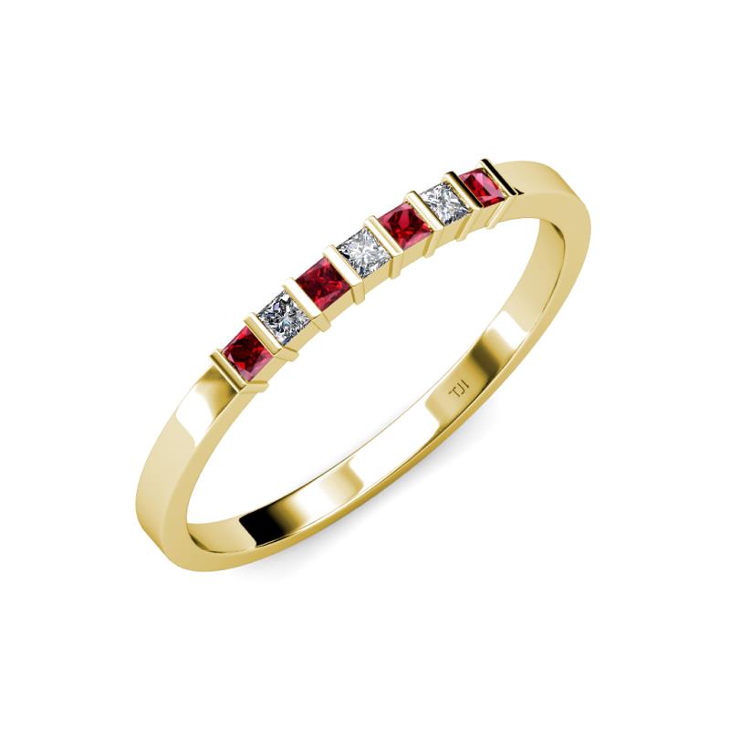 Abila Ruby and Diamond Wedding Band 