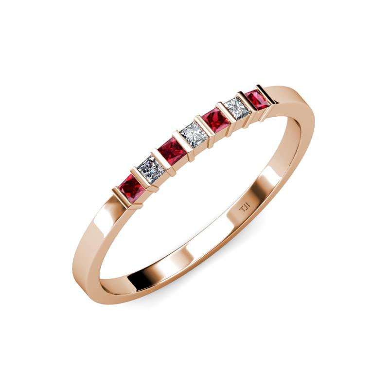 Abila Ruby and Diamond Wedding Band 