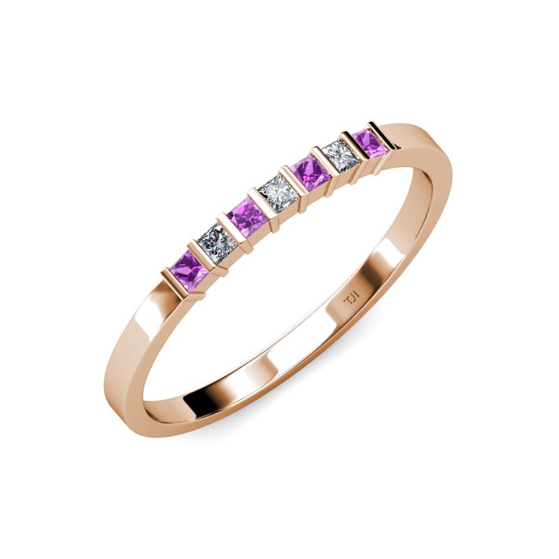 Abila Amethyst and Diamond Wedding Band 