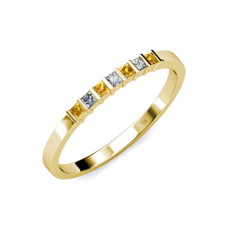 Abila Citrine and Diamond Wedding Band 