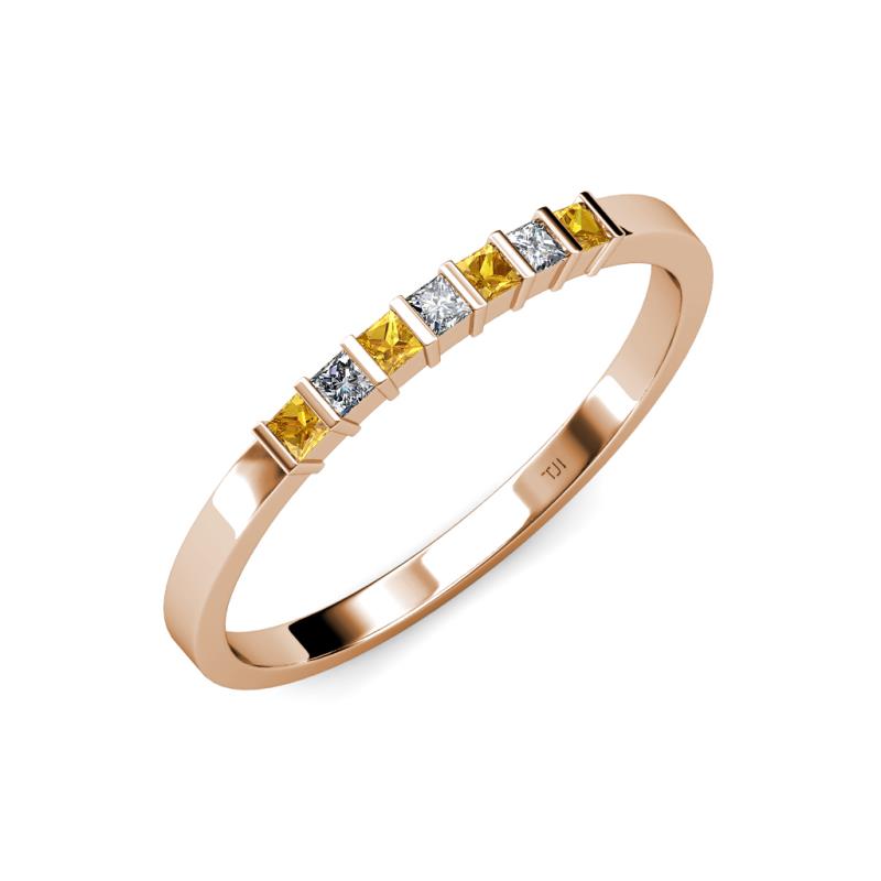 Abila Citrine and Diamond Wedding Band 