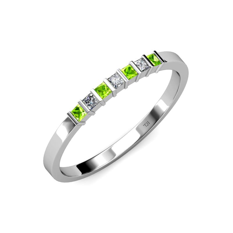 Abila Peridot and Diamond Wedding Band 
