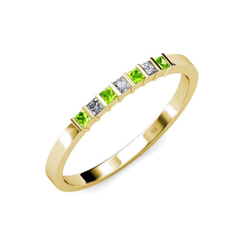 Abila Peridot and Diamond Wedding Band 