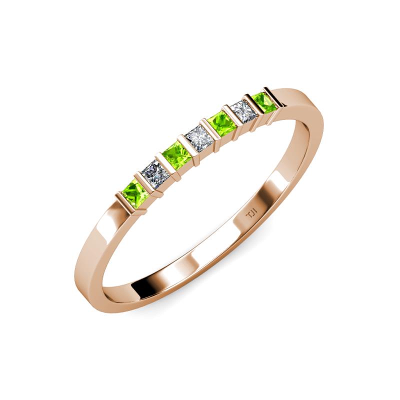 Abila Peridot and Diamond Wedding Band 