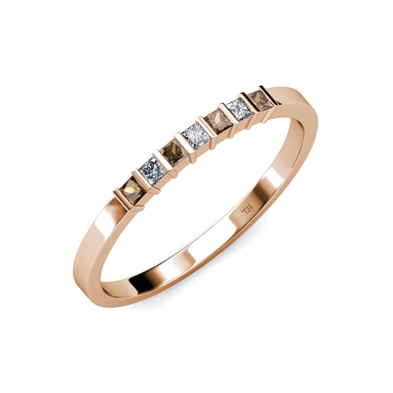 Abila Smoky Quartz and Diamond Wedding Band 