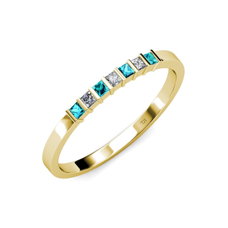 Abila London Blue Topaz and Diamond Wedding Band 
