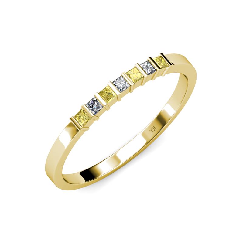 Abila Yellow Sapphire and Diamond Wedding Band 