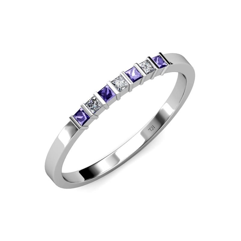 Abila Iolite and Diamond Wedding Band 