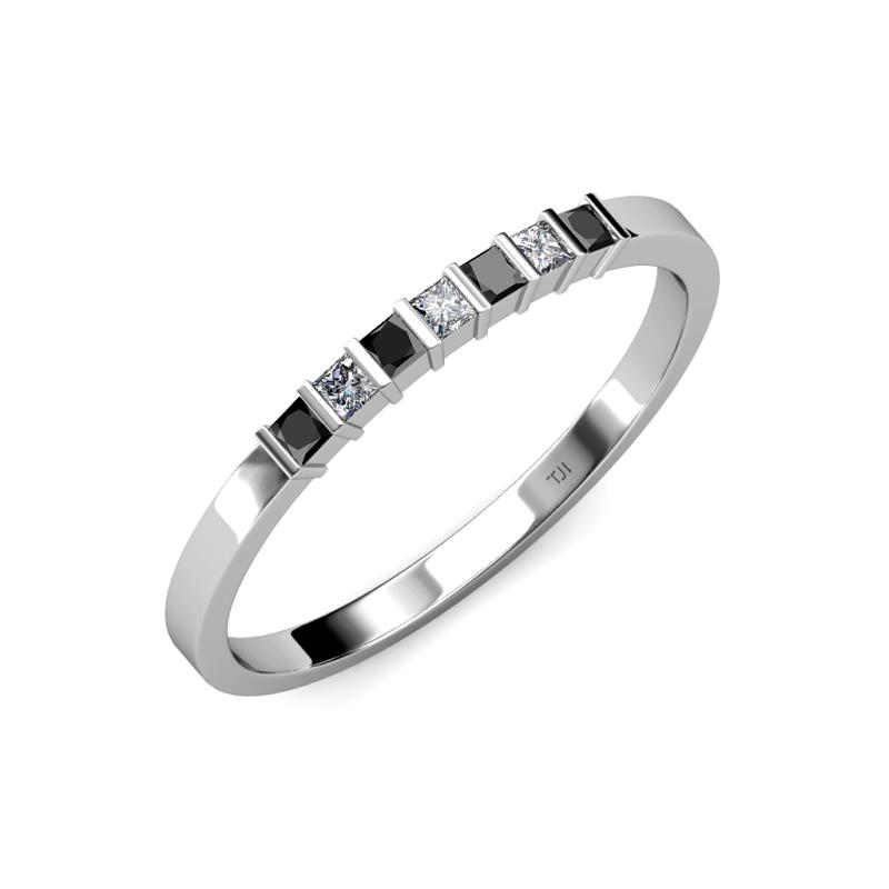 Abila Black and White Diamond Wedding Band 