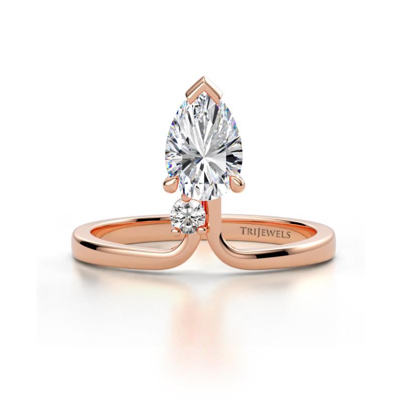 Sorelle 1.06 ctw IGI Certified Pear Shape Lab Grown Diamond accented Round Lab Grown Diamond Floating Tear Drop Women Solitaire Plus Engagement Ring 