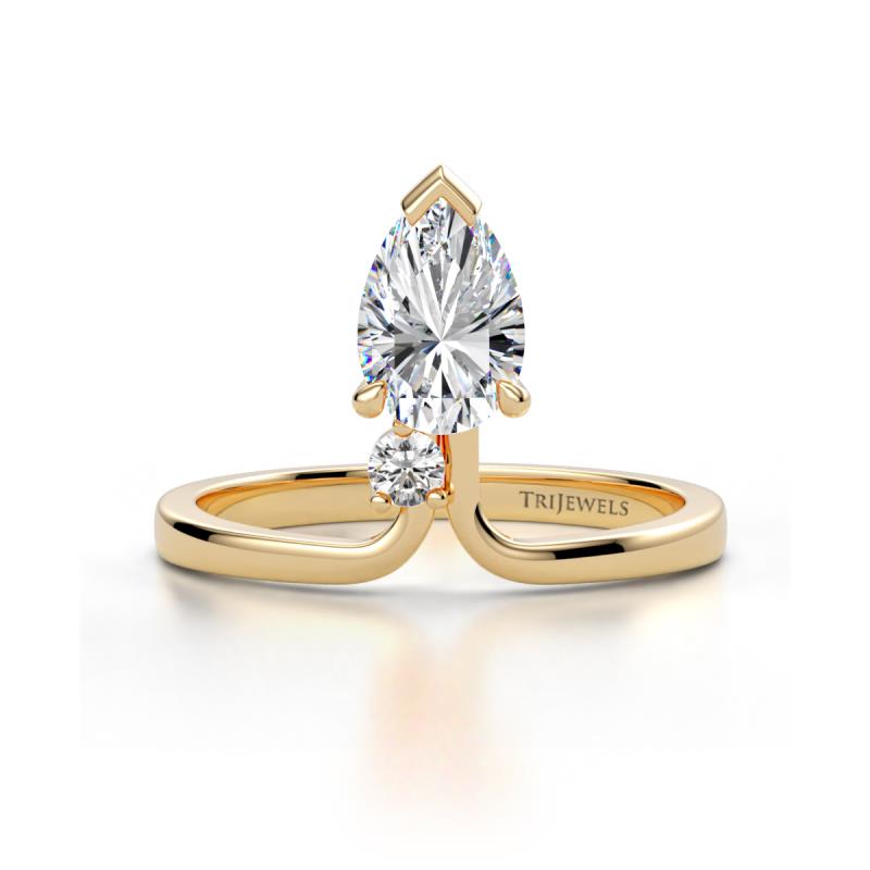 Sorelle 1.06 ctw IGI Certified Pear Shape Lab Grown Diamond accented Round Lab Grown Diamond Floating Tear Drop Women Solitaire Plus Engagement Ring 