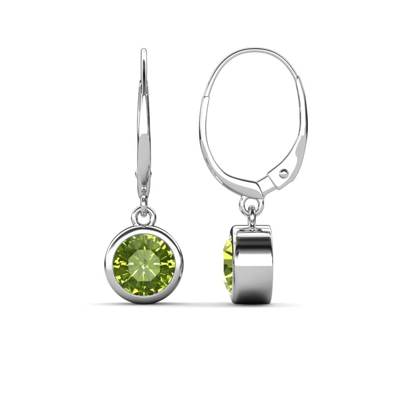 Cara Peridot (6.5mm) Solitaire Dangling Earrings 