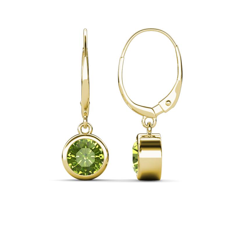 Cara Peridot (6.5mm) Solitaire Dangling Earrings 