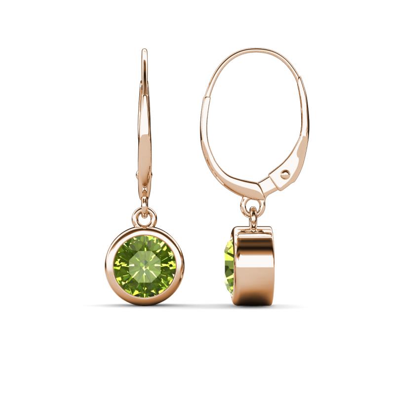 Cara Peridot (6.5mm) Solitaire Dangling Earrings 