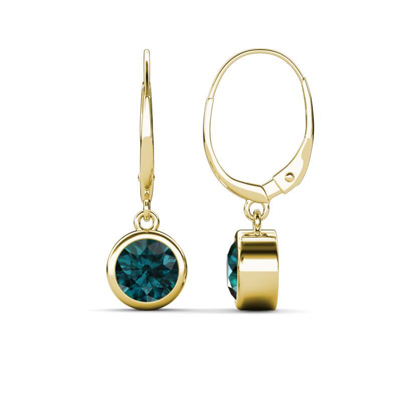 Cara London Blue Topaz (6.5mm) Solitaire Dangling Earrings 