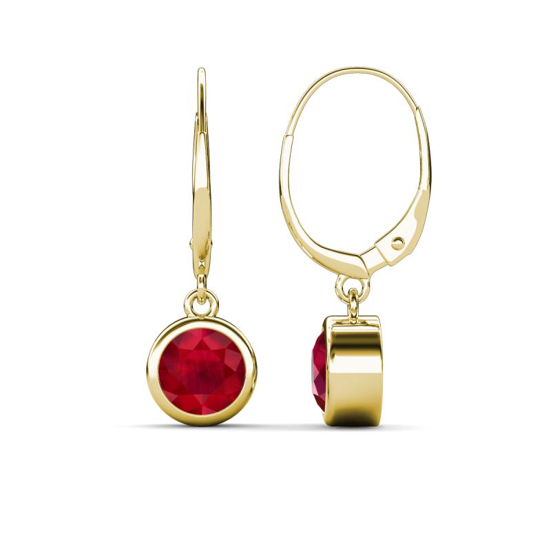 Cara Ruby (6mm) Solitaire Dangling Earrings 