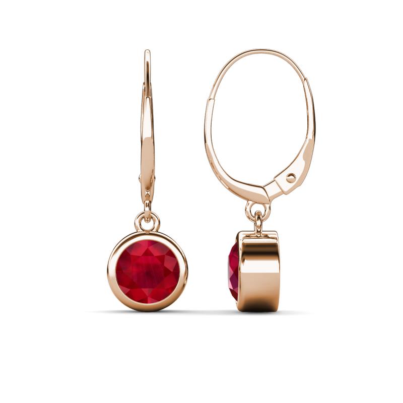 Cara Ruby (6mm) Solitaire Dangling Earrings 