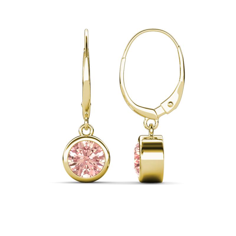 Cara Morganite (6.5mm) Solitaire Dangling Earrings 