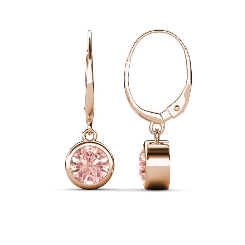 Cara Morganite (6.5mm) Solitaire Dangling Earrings 