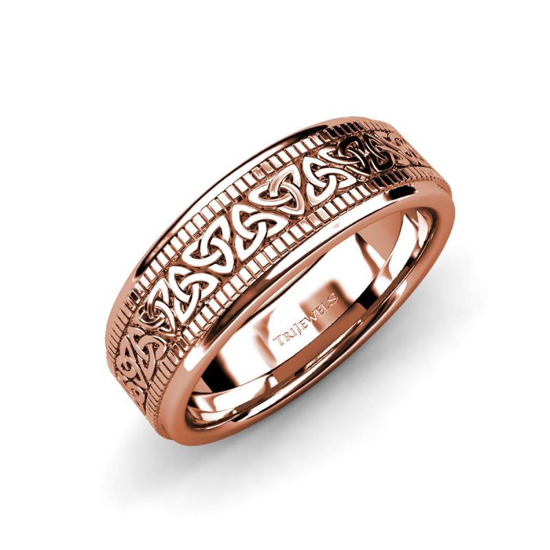 Hamish High Polish 6.00 mm Celtic Trinity Knot Wedding Band 