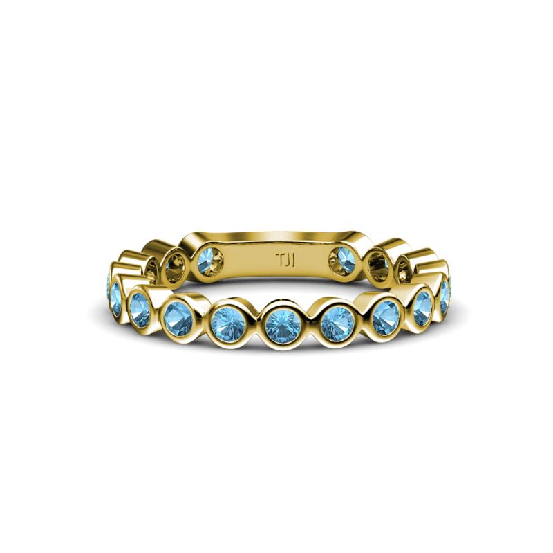 Ashlyn 2.30 mm Blue Topaz 3/4 Eternity Band 