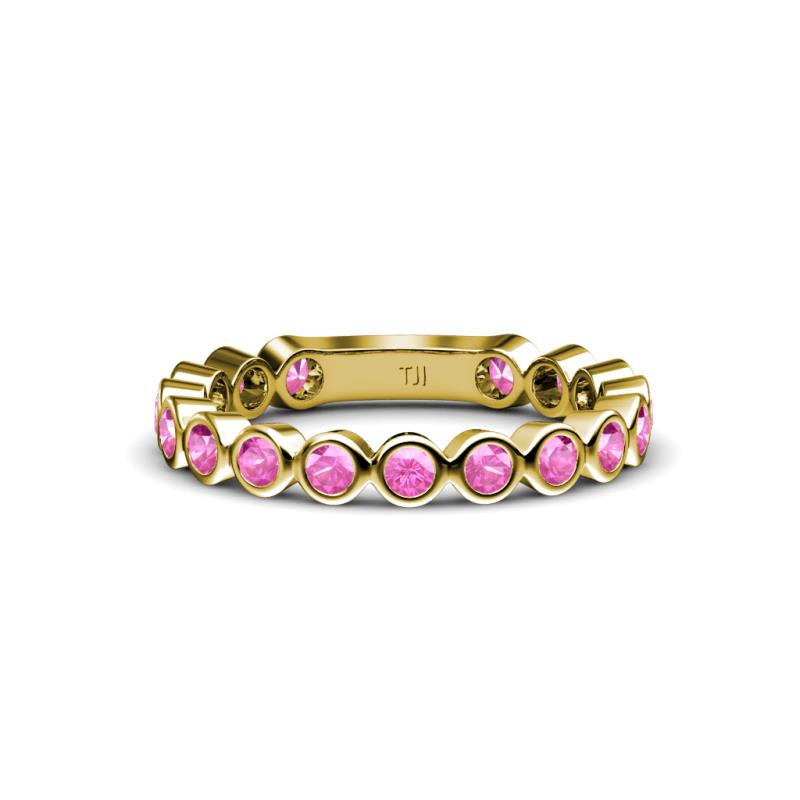 Ashlyn 2.30 mm Pink Sapphire 3/4 Eternity Band 