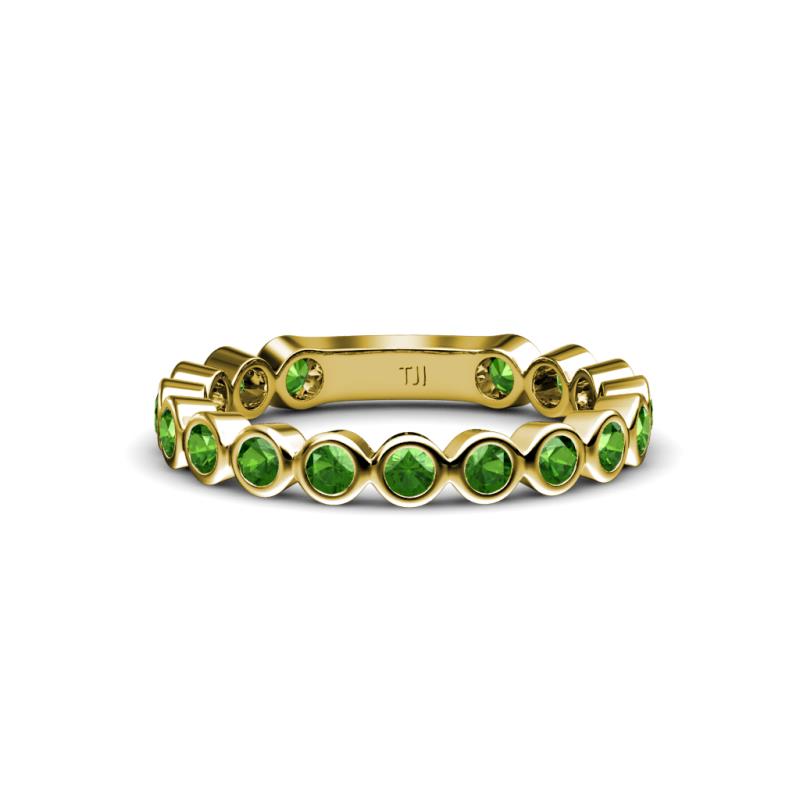 Ashlyn 2.30 mm Green Garnet 3/4 Eternity Band 