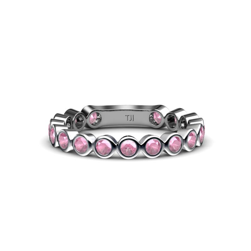 Ashlyn 2.30 mm Pink Tourmaline 3/4 Eternity Band 