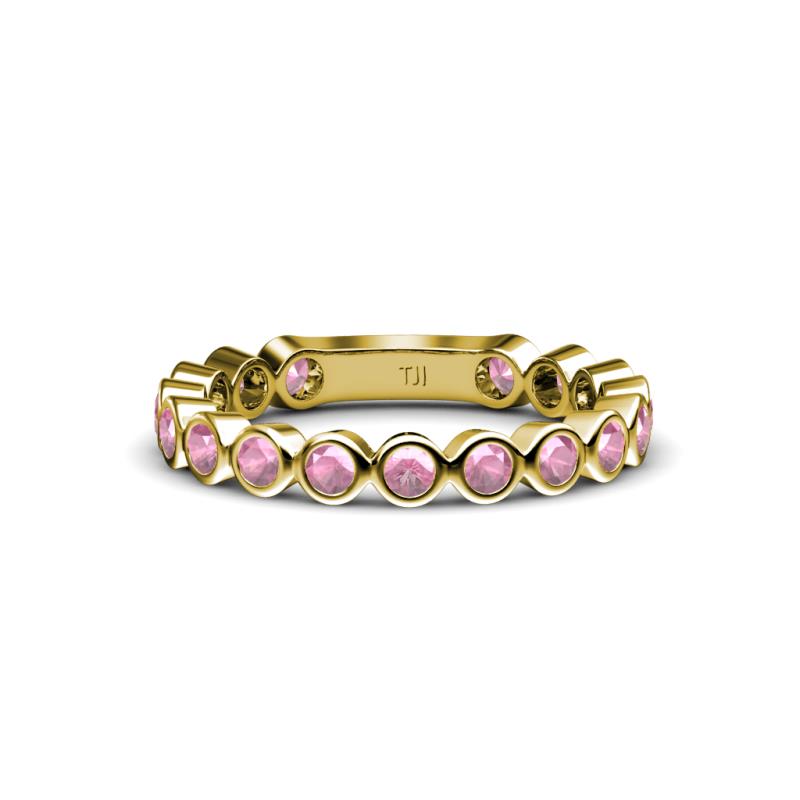 Ashlyn 2.30 mm Pink Tourmaline 3/4 Eternity Band 
