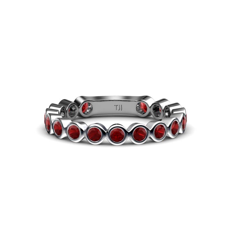 Ashlyn 2.30 mm Red Garnet 3/4 Eternity Band 