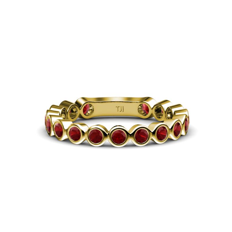 Ashlyn 2.30 mm Red Garnet 3/4 Eternity Band 