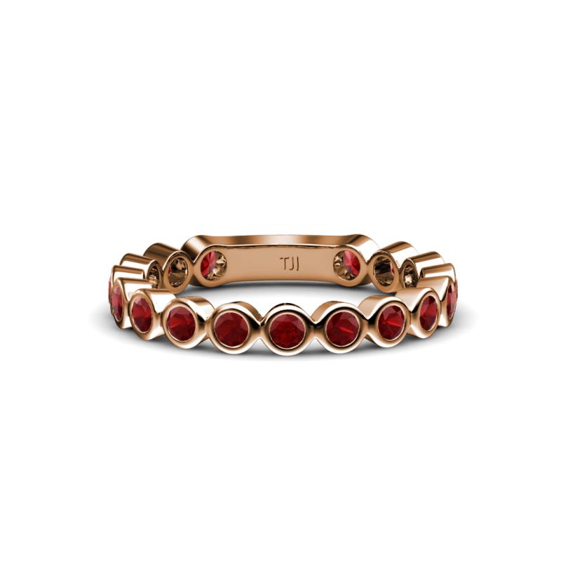 Ashlyn 2.30 mm Red Garnet 3/4 Eternity Band 