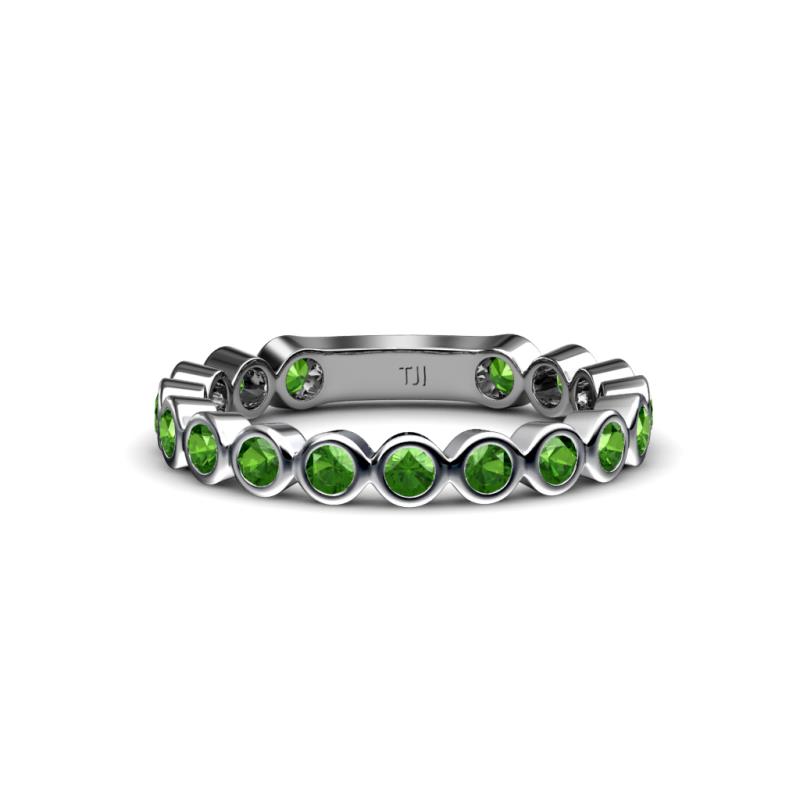 Ashlyn 2.30 mm Green Garnet 3/4 Eternity Band 