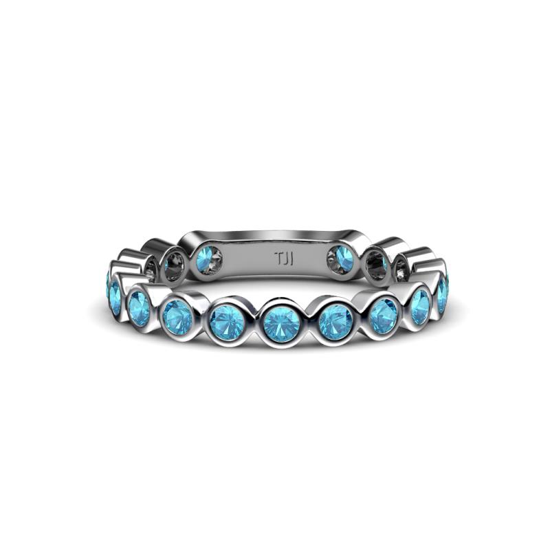 Ashlyn 2.30 mm London Blue Topaz 3/4 Eternity Band 