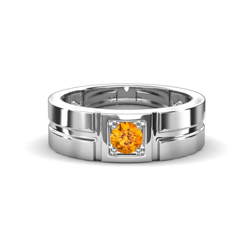 Marcus 0.20 ct Citrine Solitaire Men Wedding Band (6 mm) 