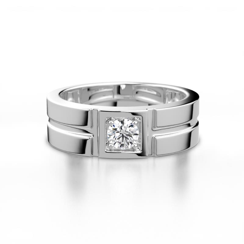 Marcus 0.25 ct Natural Diamond Solitaire Men Wedding Band (6 mm) 