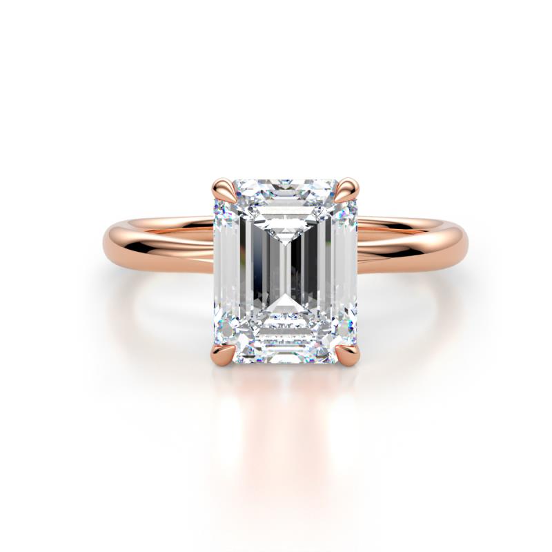 Solina 2.64 ctw IGI Certified Emerald Shape Lab Grown Diamond accented Lab Grown Diamond Hidden Halo Women Engagement Ring 