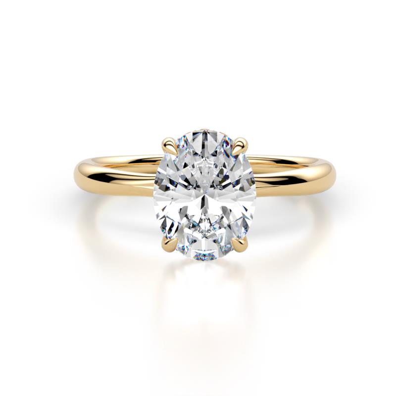 Solina 2.11 ctw IGI Certified Oval Shape Lab Grown Diamond accented Lab Grown Diamond Hidden Halo Women Engagement Ring 